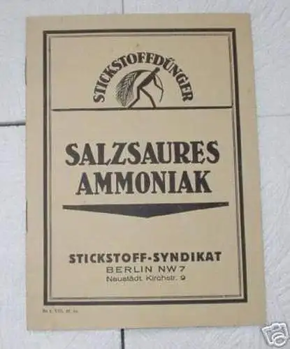 Werbung/ Anweisungen Stickstoff-Syndikat Berlin um 1940