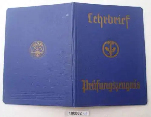 Mappe Lehrbrief und Prüfungszeugnis des Zimmerhandwerk 1925