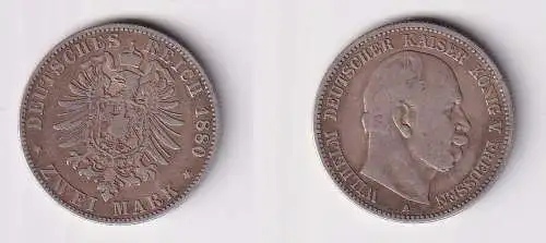 2 Mark Silbermünze Preussen Kaiser Wilhelm I. 1880 A Jäger 96 (168109)