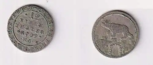 1/12 Taler Silber Münze Anhalt Bernburg 1799 HS ss+ (168334)