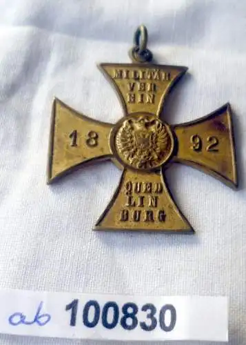 Seltenes Kreuz Militärverein Quedlinburg 1892