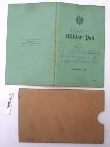 seltener Grüner Militärpaß Jägerbataillon Nr.13 Jahresklasse 1871