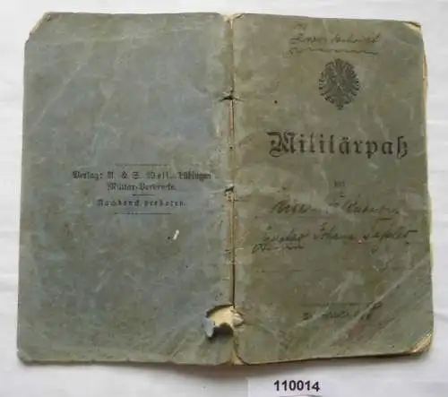 seltener Militärpaß Bayerischer Infanterie Regiment Nr.10 1. Weltkrieg (110014)