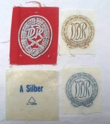 3 DDR Aufnäher Sport Silber und Bronze