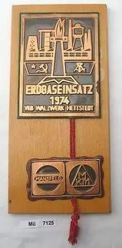 DDR Wandschmuck Metallbild Erdgaseinsatz 1974 VEB Walzwerk Hettstedt Mansfeld