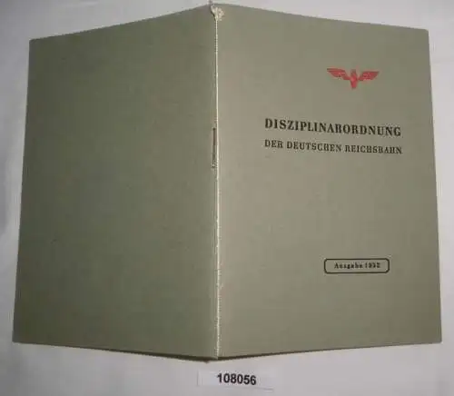 DDR Heft Disziplinarordnung der Deutschen Reichsbahn Ausgabe 1952