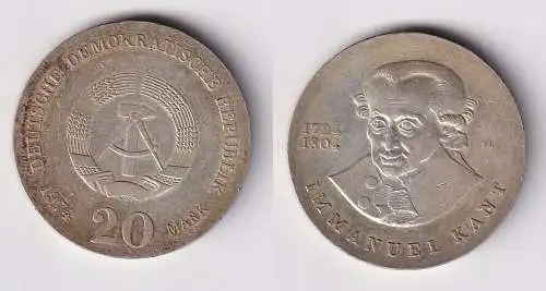 DDR Gedenk Münze 20 Mark Emmanuel Kant 1974 Stempelglanz (168342)