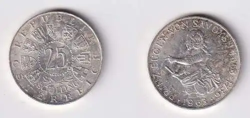 25 Schilling Silber Münze Österreich Prinz Eugen von Savoyen 1963 (153294)