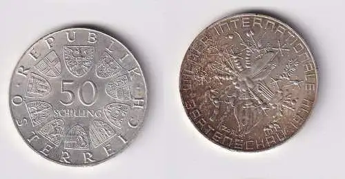 50 Schilling Silber Münze Österreich 1974 Int. Wiener Gartenschau (144195)