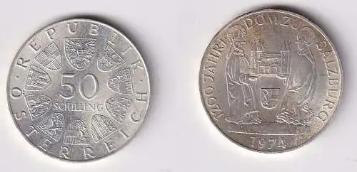 50 Schilling Silber Münze Österreich 1200 Jahre Dom zu Salzburg 1974 (147085)