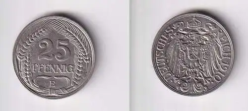 25 Pfennig Nickel Münze Deutsches Reich 1910 E vz (141275)