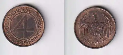 4 Pfennig Kupfer Münze Deutsches Reich 1932 A vz (144442)