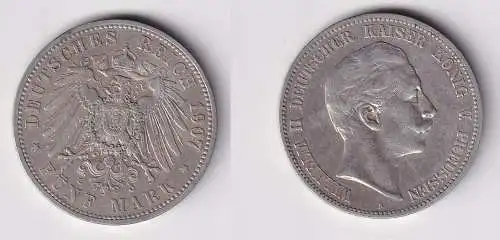 5 Mark Silbermünze Preussen Wilhelm II 1907 A Jäger 104  (155475)