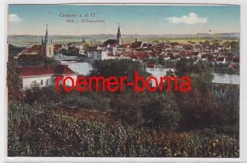 85446 Ak Crossen an der Oder Krosno Odrzanskie Blick von Wilhelmshöhe um 1910