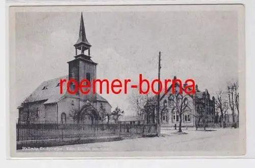 83010 Ak Mallmitz Malomice Kreis Sprottau Kirche und Schule um 1940