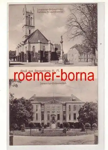76338 Mehrbild Ak Gruß aus Sonnenburg N.M. Johanniter Ordenskirche 1915
