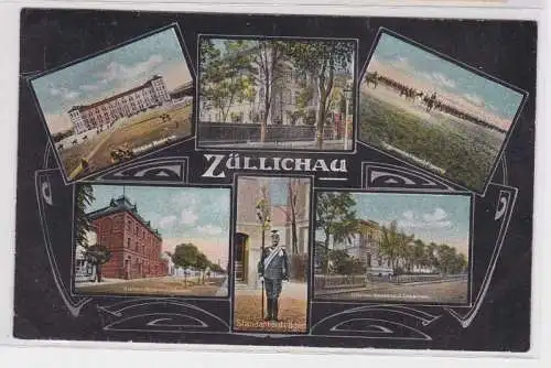 72224 Mehrbild Ak Züllichau Sulechów Ulanen Kaserne 1917