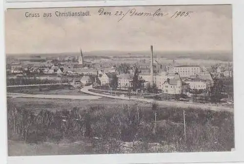 64311 Ak Gruß aus Christianstadt/ Bober Krzystkowice Totalansicht 1905