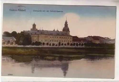 57551 Ak Cüstrin-Altstadt Oderpartie mit der Schloß Kaserne 1913