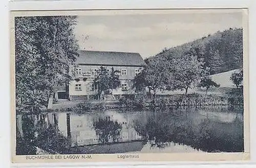 63368 Ak Buchmühle bei Lagów (deutsch Lagow) Logierhaus 1931