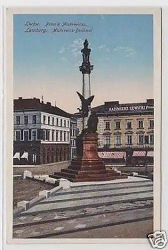 29211 Ak Lemberg Mickiewicz-Denkmal um 1915