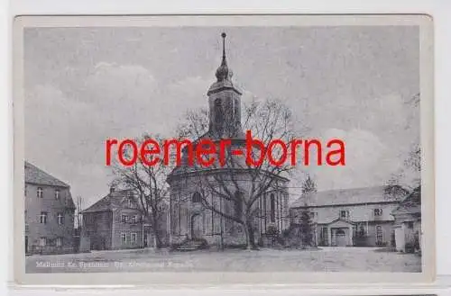 20916 Ak Mallmitz Malomice Kreis Sprottau Kirche mit Kapelle um 1940