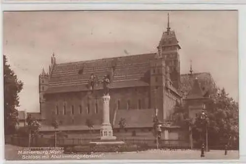 43400 Ak Marienburg Westpreußen Abstimmungsdenkmal 1928