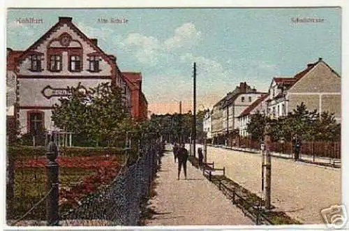 Schöne Ak Schlesien Kohlfurt Schulstrasse 1915