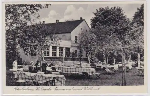 98763 Ak Schulenburg Kreis Oppeln Terrassenrestaurant Waldesruh um 1940