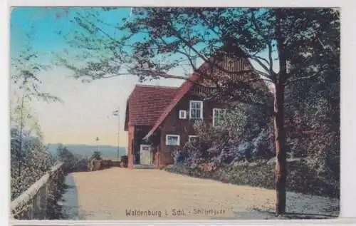 94246 Ak Waldenburg in Schlesien Schillerbaude um 1910