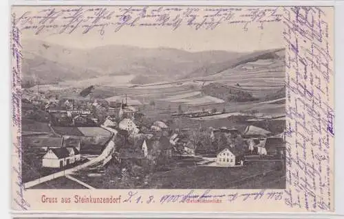 92215 Ak Gruß aus Steinkunzendorf Kamionki (Pieszyce) Gesamtansicht 1900