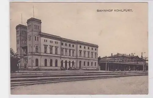 90606 Feldpost Ak Kohlfurt Wegliniec Bahnhof 1916