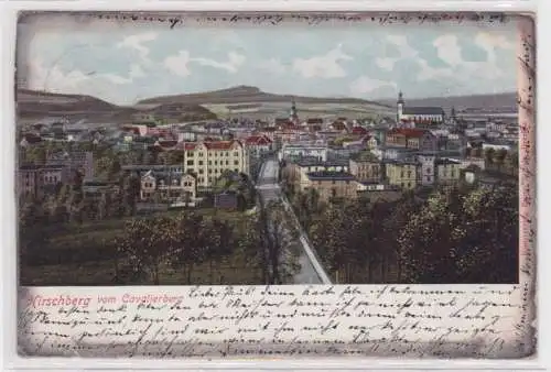 89847 AK Hirschberg vom Cavalierberg - Panorama mit Ortsansicht 1906