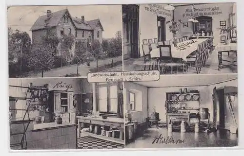 86727 Mehrbild Ak Bernstadt in Schlesien Landwirt. Haushaltungsschule 1915