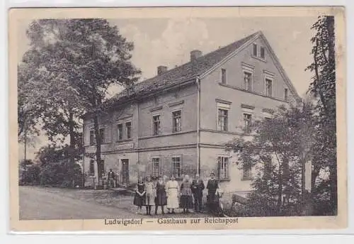 87273 Ak Ludwigsdorf Ludwikowice Klodzkie Gasthaus zur Reichspost 1929