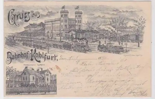 87734 Vorläufer Mehrbild Ak Gruß aus Bahnhof Kohlfurt und Oberförsterei 1898