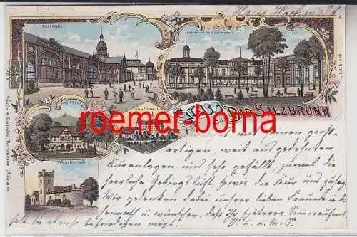82525 Ak Lithographie Gruß aus Bad Salzbrunn Szczawno-Zdrój 1899