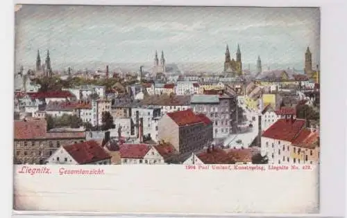 81337 AK Liegnitz - Gesamtansicht mit Kirchen, Rathaus und Kathedrale 1906