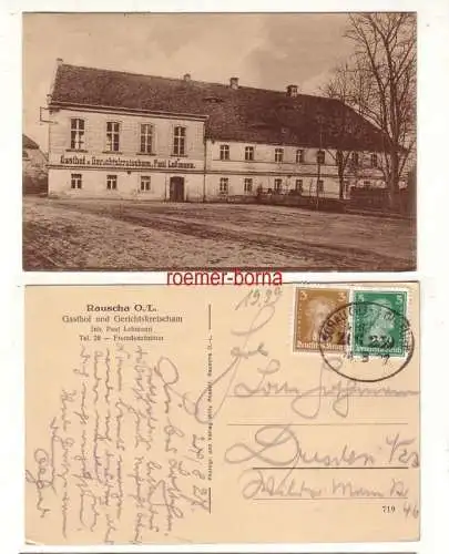 79588 Ak Rauscha O.L. Wegliniec Gasthof Gerichtskretscham 1927