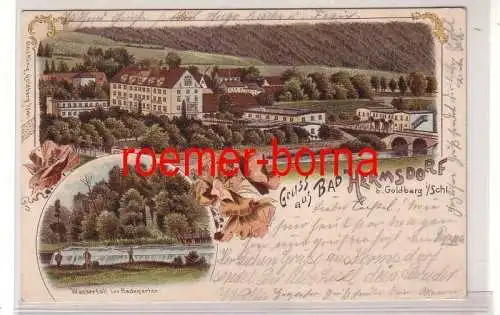 80514 Ak Lithographie Gruß aus Bad Hermsdorf bei Goldberg in Schlesien 1904