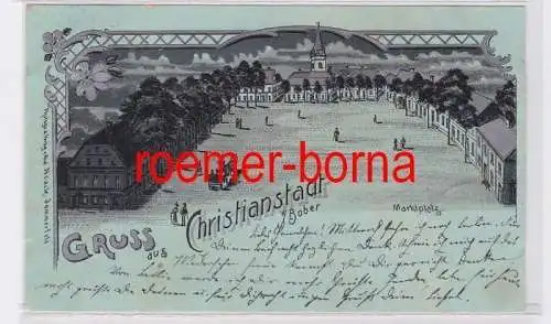 80883 Ak Gruss aus Christianstadt a. Bober Krzystkowice Marktplatz 1902