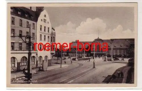 80645 Ak Liegnitz Legnica am Bahnhof um 1940