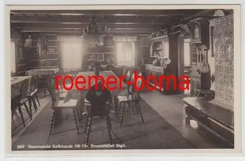 76387 Ak Krummhübel im Riesengebirge Bauernstube Kaffeebaude um 1940