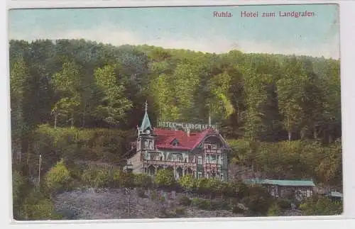 76503 Ak Ruhla Hotel zum Landgrafen Panorama Landschaft und Hotel um 1910