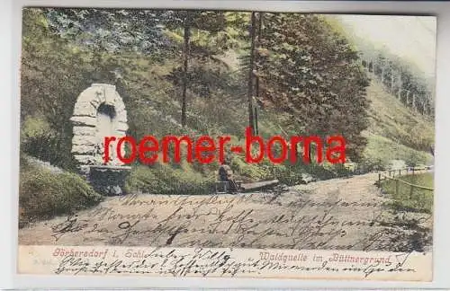 74195 Ak Görbersdorf in Schlesien Waldquelle im Büttnergrund 1907