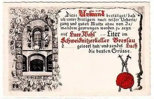 65340 Ak Humor aus dem Schweidnitzerkeller Breslau um 1910