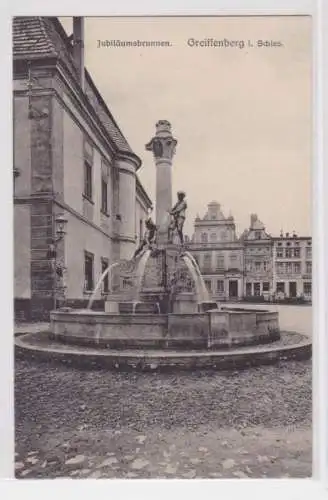 63193 Ak Greiffenberg in Schlesien Jubiläumsbrunnen um 1920