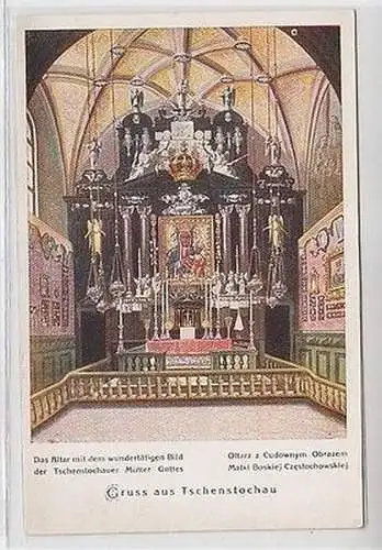 63518 Ak Gruss aus Tschenstochau Altar um 1940