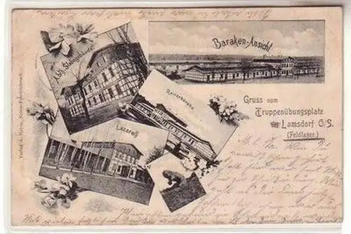 59847 Ak Gruß vom Truppenübungsplatz Lamsdorf O.S. Feldlager 1902