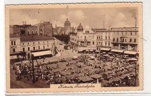 60489 Ak Kattowitz Oberschlesien Friedrichsplatz mit Synagoge 1920